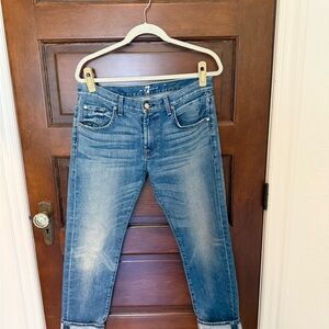 7 For All Mankind Blue Ankle & Cropped Jeans